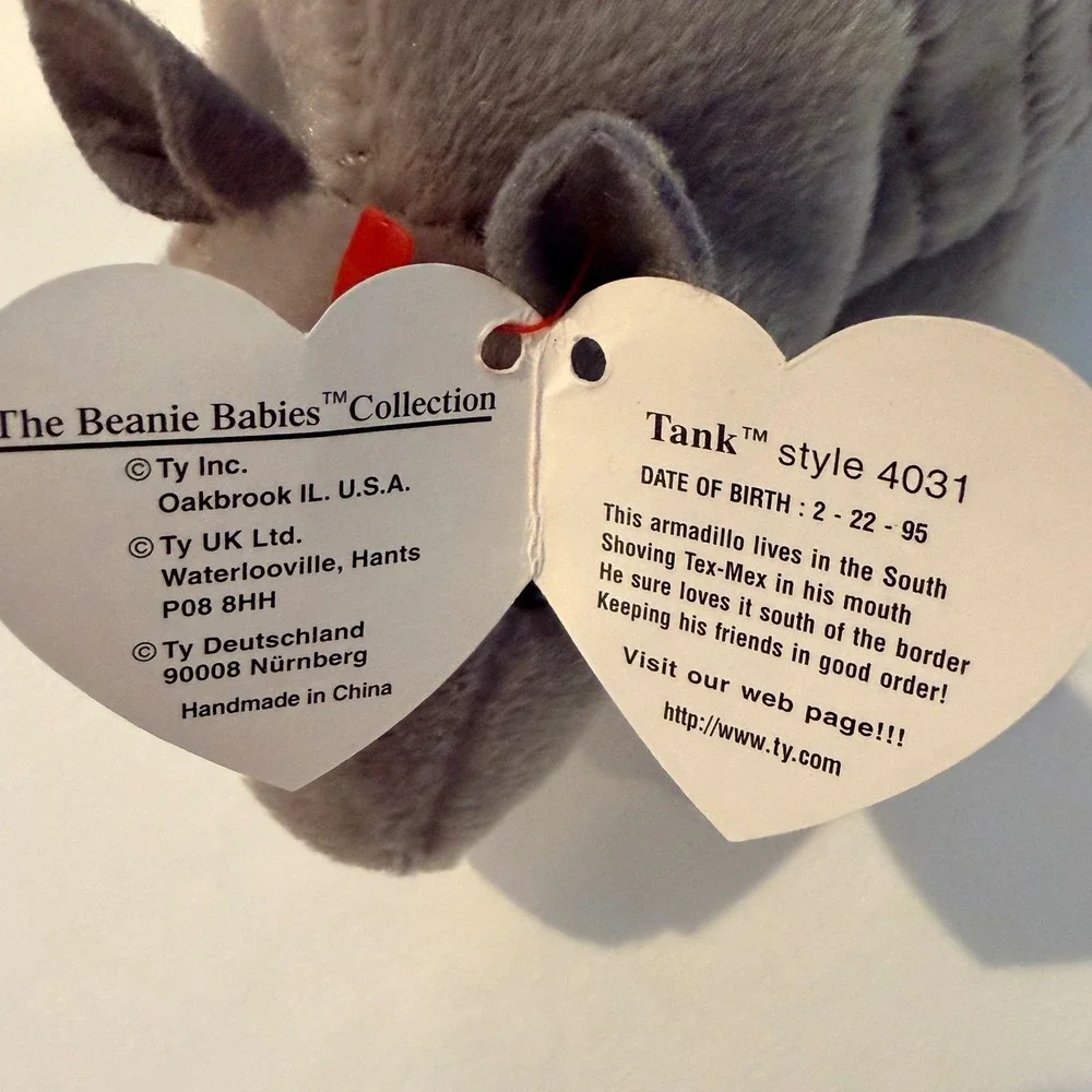 Vintage Ty Beanie Babies Lot Retired 1995 Bessie Digger Tank Derby Ziggy PVC